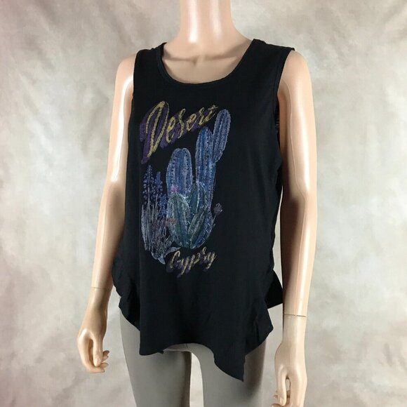 JESSICA SIMPSON 'Desert Gypsy' Ruffled Hem Tank Top NWT Small - Picture 6 of 8